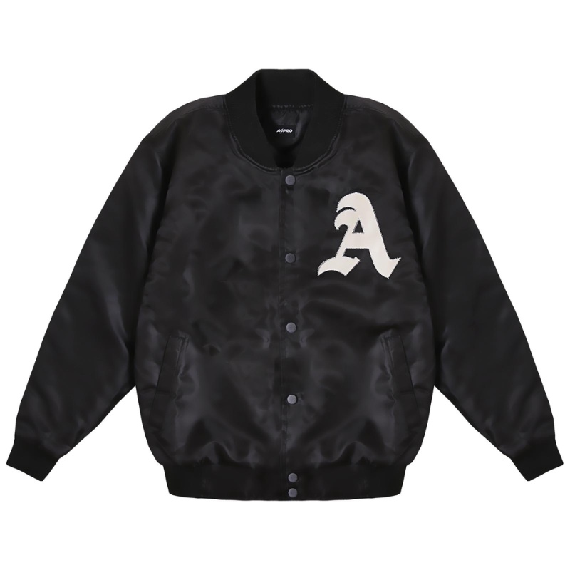 Jual Baju Lari Aspro Varsity Jacket Jaket Black Original Asp-038 - hoopspoint.com