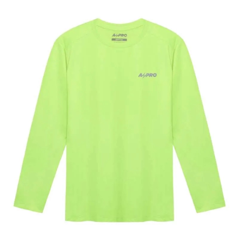 Jual Baju Lari Wanita Aspro Wmns Aspro Long Sleeve Neon Green Original Aspro-Wmnls-Ng - hoopspoint.com