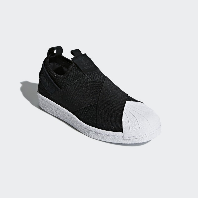 Jual Sepatu Sneakers Wanita Adidas Wmns Superstar Slip On Black White Original B37193 - hoopspoint.com