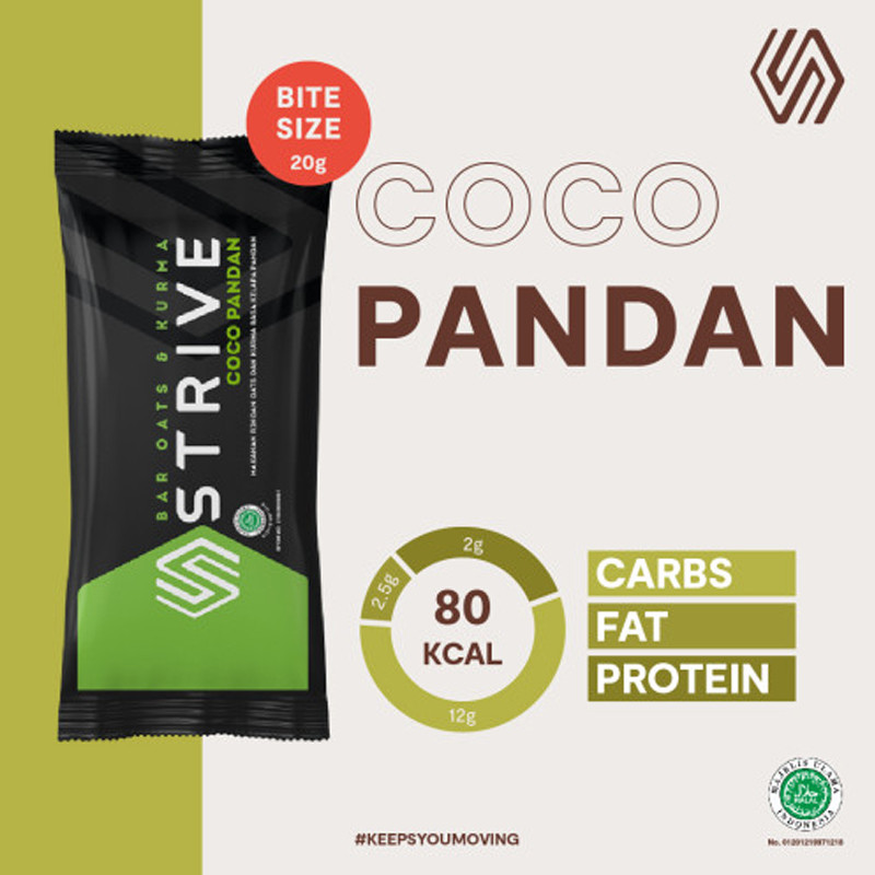 Jual Suplemen Lari Strive Energy Bar Bite Size Coco Pandan Multicolor Original Barbite-Cpandan - hoopspoint.com