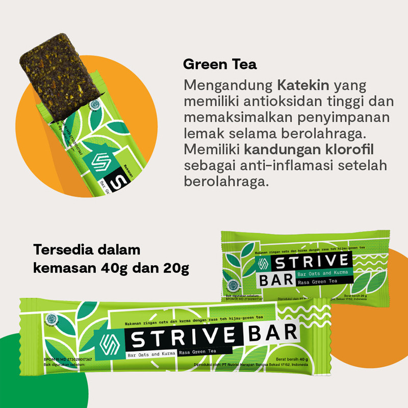 Jual Suplemen Lari Strive Energy Bar Bite Size Green Tea Green Original Barbite-Gtea - www.hoopspoint.com