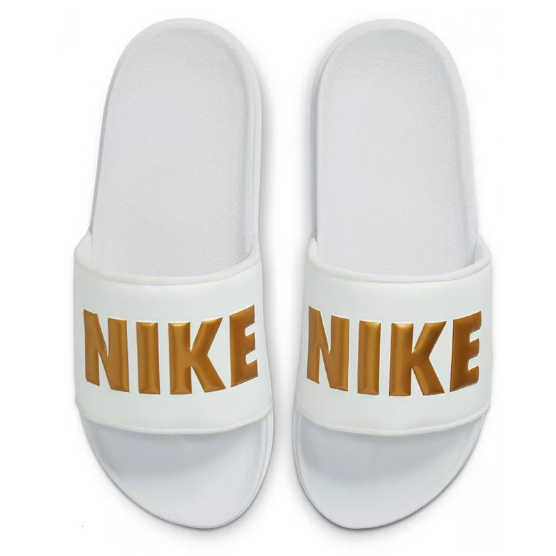 Jual Sandal Sneakers Wanita Nike Wmns Offcourt Slides White Gold Original Bq4632-106 - hoopspoint.com