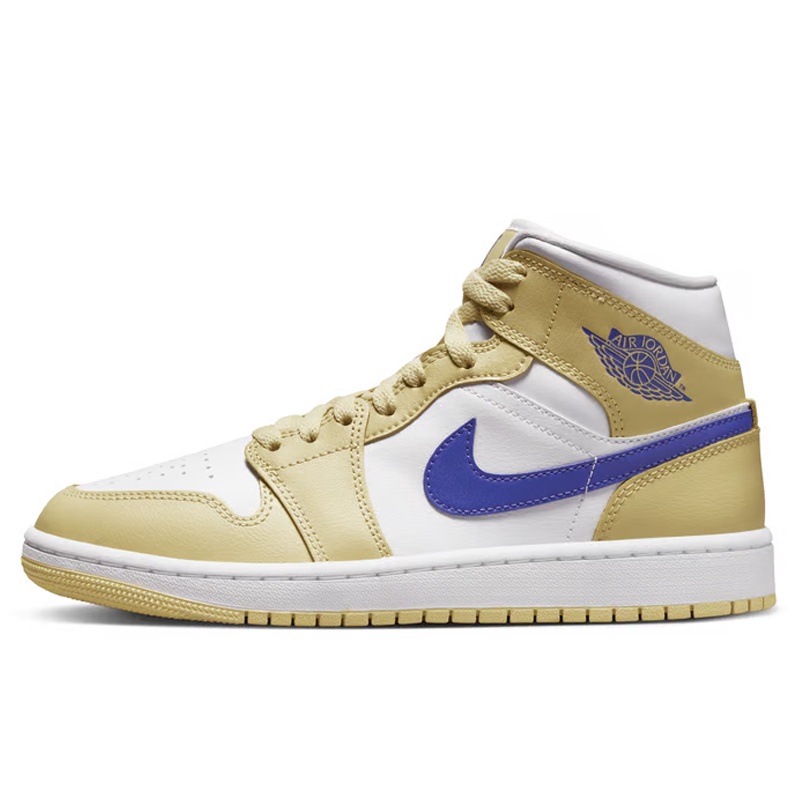 Beli Sepatu Sneakers Air Jordan Aj 1 Mid Lemon Wash & Lapis Original Bq6472-701