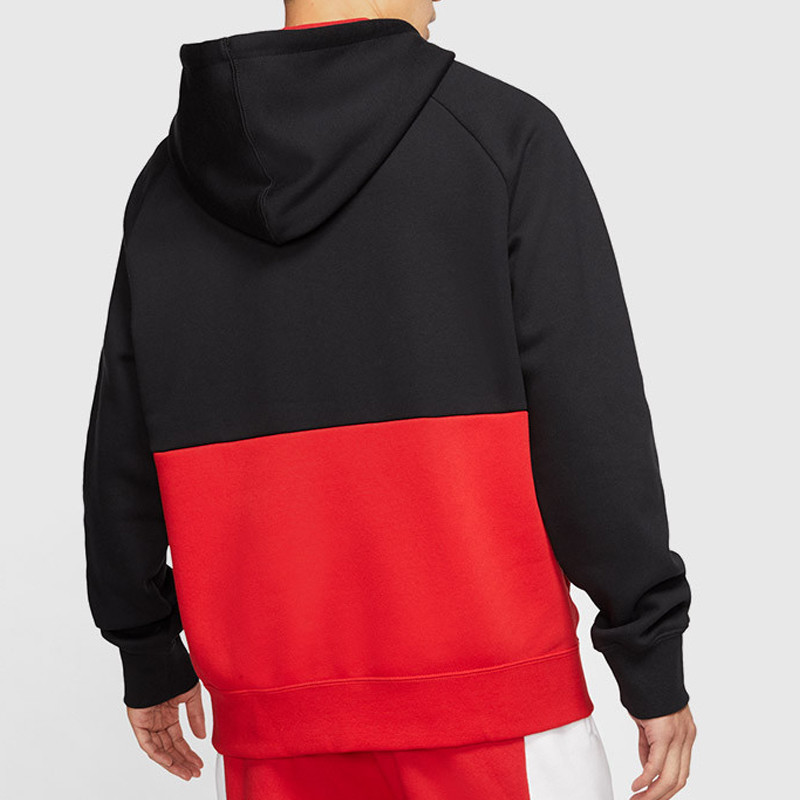 Jual Baju Sneakers Nike Air Fleece Pullover Hoodie Black University Red Original Cj4825-011 - hoopspoint.com