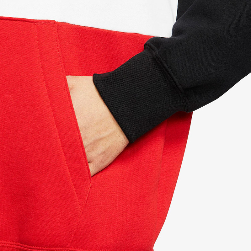 Jual Baju Sneakers Nike Air Fleece Pullover Hoodie Black University Red Original Cj4825-011 - hoopspoint.com