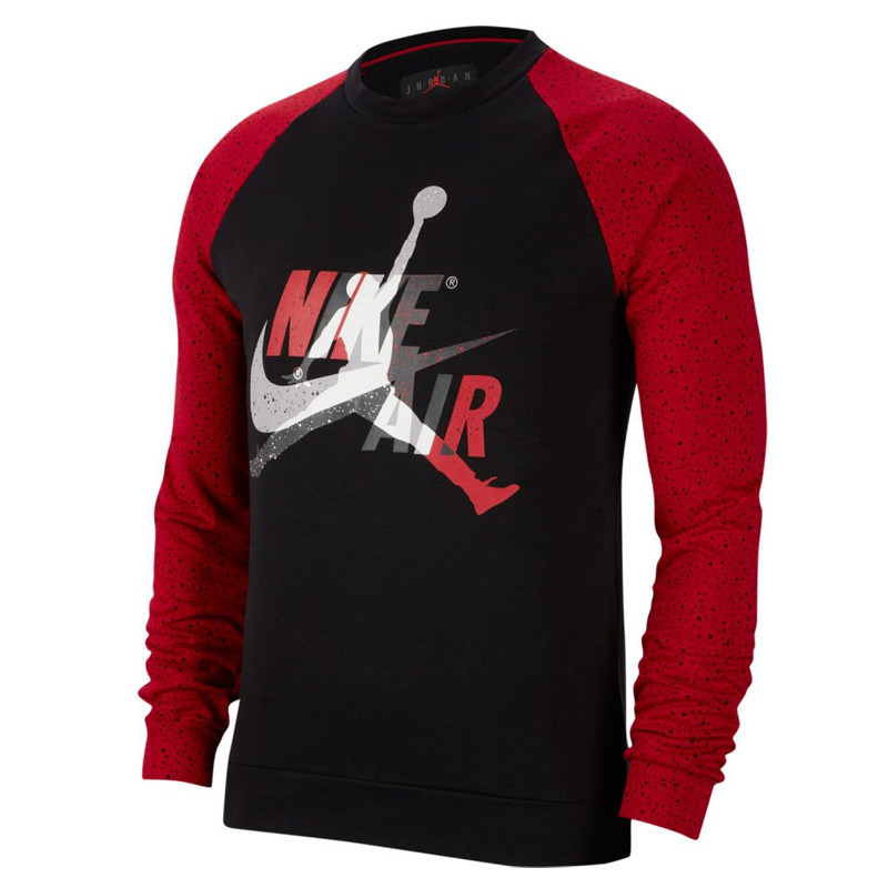 Jual Baju Basket Air Jordan Jumpman Classics Fleece Crew Black Gym Red Original Ck2848-010 - hoopspoint.com