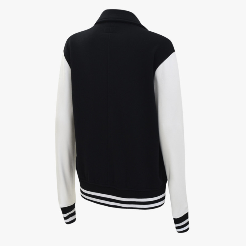 Jual Baju Sneakers Wanita Converse Wmns Twisted Varsity Knit Jacket Black White Original Con018557A02 - hoopspoint.com