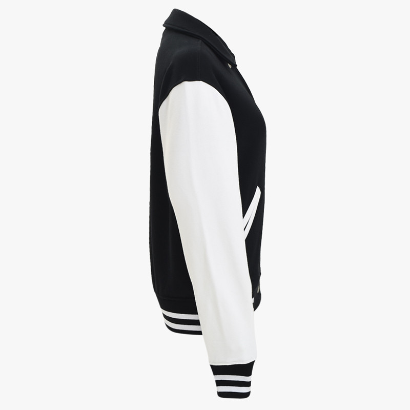Jual Baju Sneakers Wanita Converse Wmns Twisted Varsity Knit Jacket Black White Original Con018557A02 - hoopspoint.com