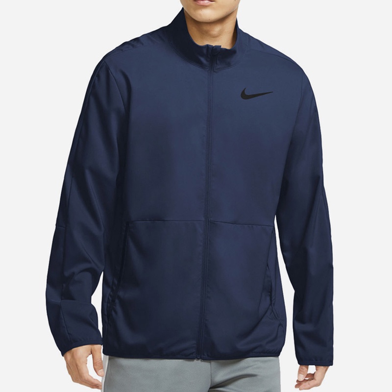 Jual Baju Lari Nike Dri-Fit Team Woven Jacket Navy Original Cu4954-451 - hoopspoint.com