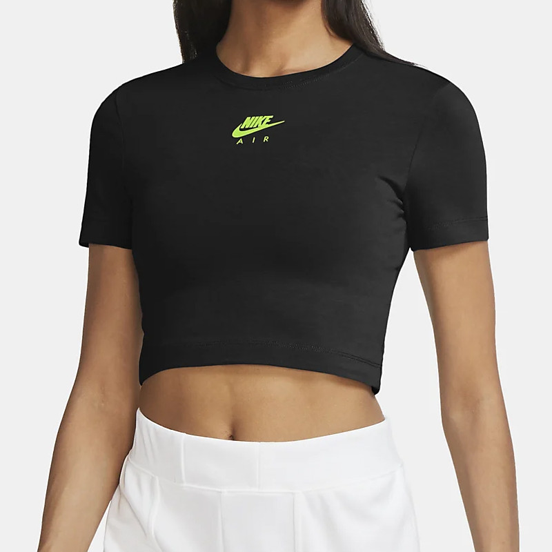 Jual Baju Sneakers Wanita Nike Wmns Air Crop Top Black Original Cu5563-011 - hoopspoint.com