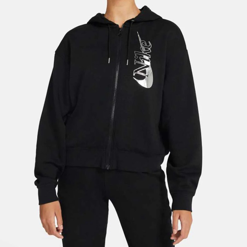 Jual Baju Training Wanita Nike Wmns Full-Zip Fleece Hoodie Black Original Cu6484-010 - hoopspoint.com