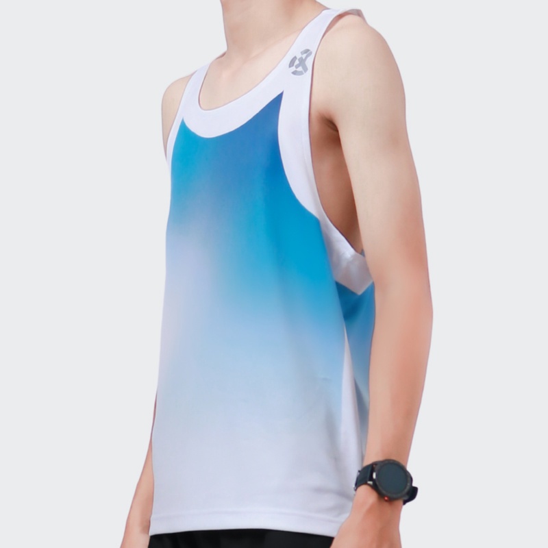 Jual Baju Lari Rechampx Race Tank Top White-Blue Original Cx-R020214-414 - hoopspoint.com