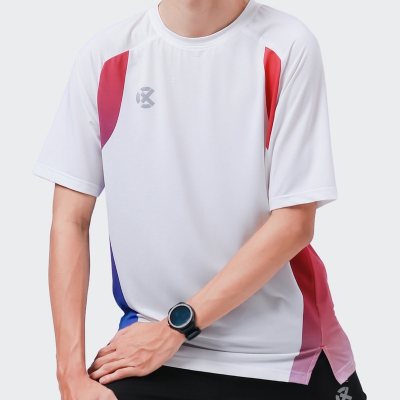 Jual Baju Lari Rechampx Race Short Sleeves Top White- Red - Blue Original Cx-R030214-614 - hoopspoint.com