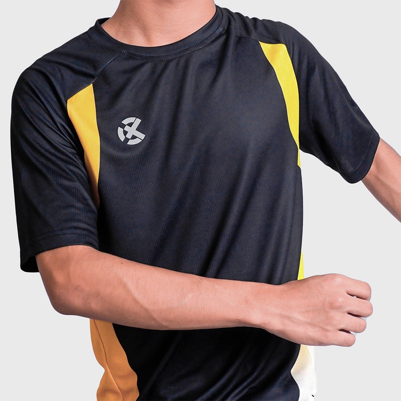 Jual Baju Lari Rechampx Race Short Sleeves Top Black Yellow Original Cx-R030214-701 - hoopspoint.com