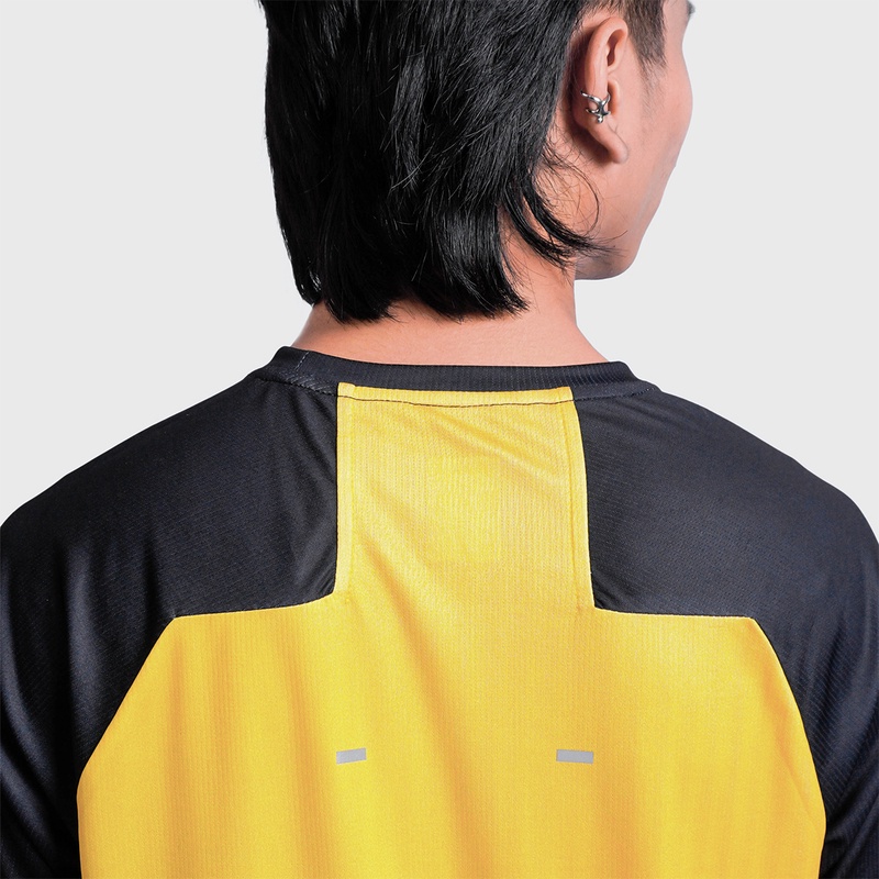 Jual Baju Lari Rechampx Race Short Sleeves Top Black Yellow Original Cx-R030214-701 - hoopspoint.com