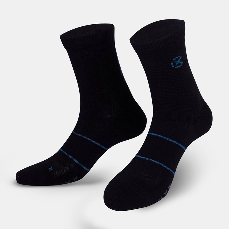 Jual Kaos Kaki Lari Rechampx City Run Trc Crew Socks 1X Black Teal Original Cx-Rc12805-043 - hoopspoint.com