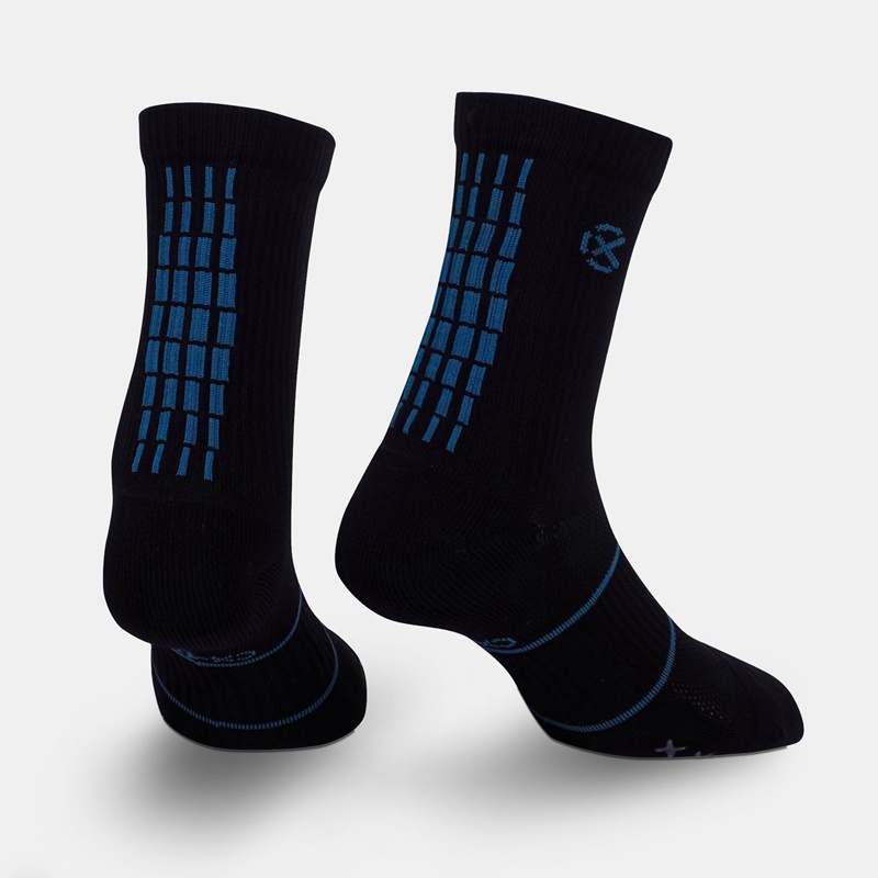 Jual Kaos Kaki Lari Rechampx City Run Trc Crew Socks 1X Black Teal Original Cx-Rc12805-043 - hoopspoint.com