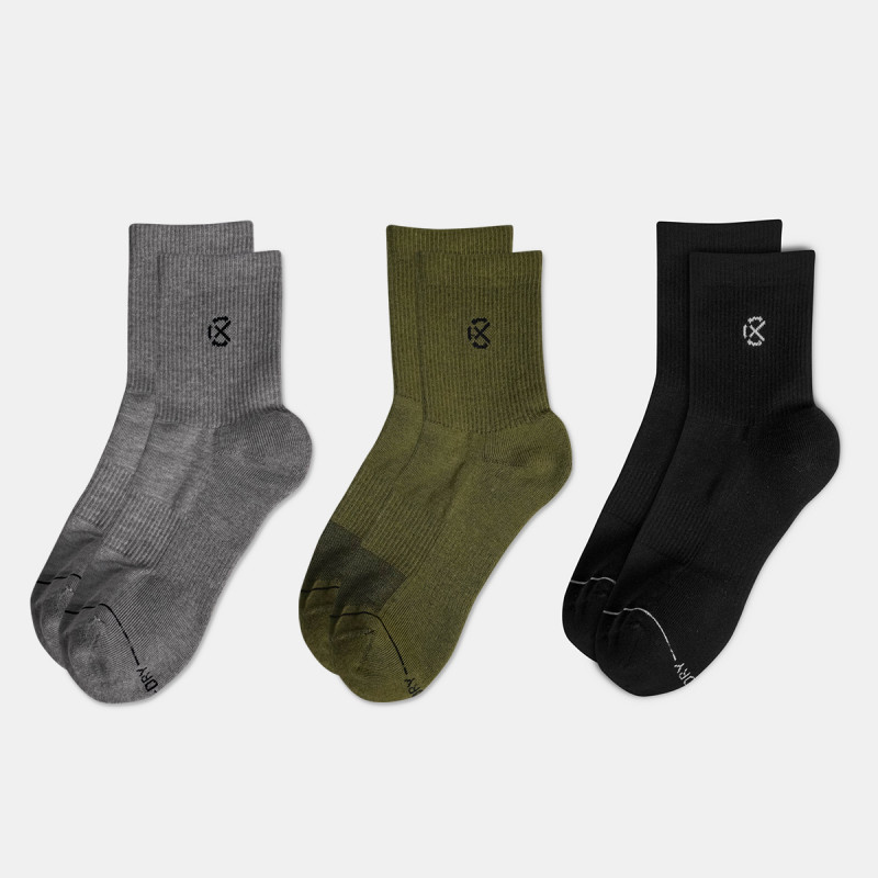 Jual Kaos Kaki Basket Rechampx Cushioned Quarter Sock 3X Black-Grey-Green Original Cx-S120101-903 - www.hoopspoint.com