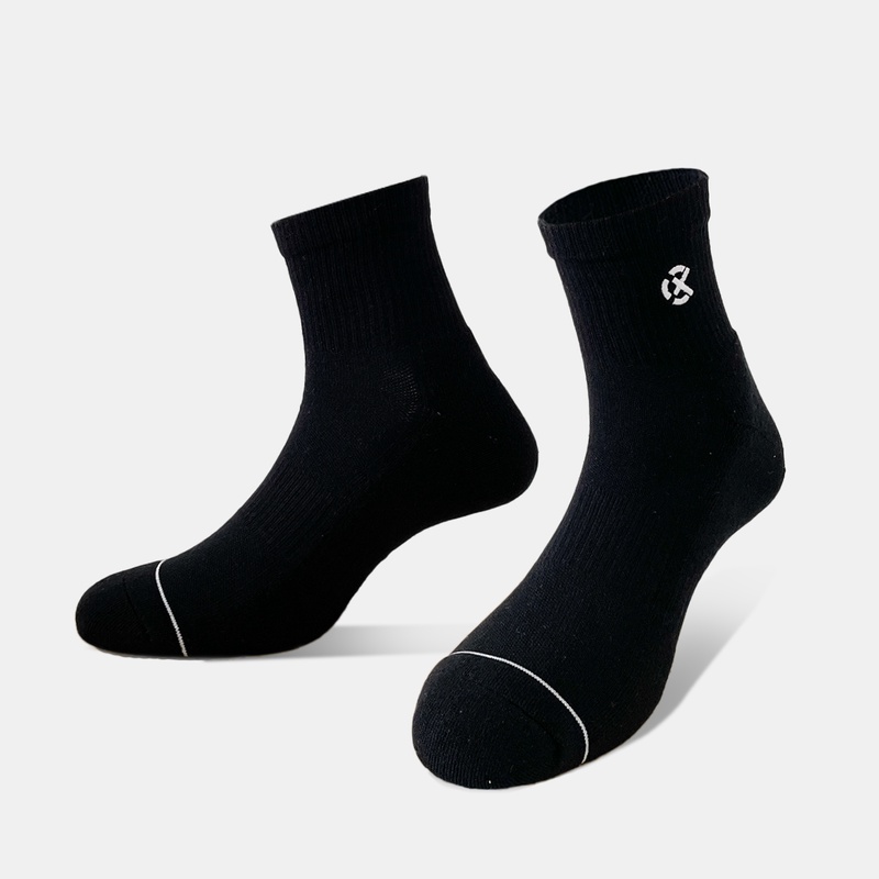 Jual Kaos Kaki Basket Rechampx Cushioned Quarter Socks 3X Black - White Original Cx-S120205-001 - hoopspoint.com