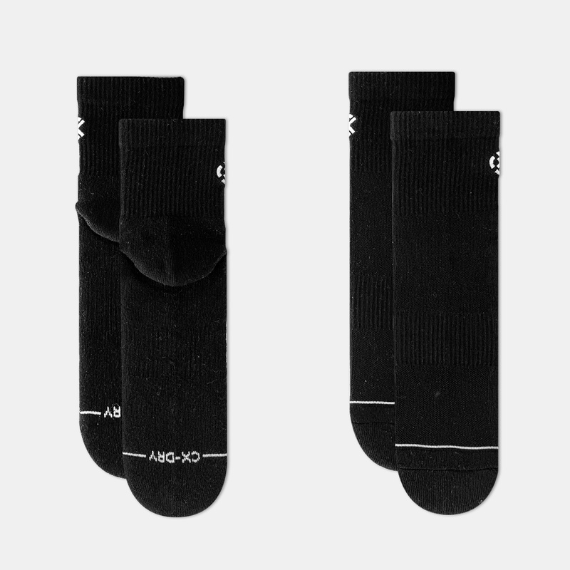 Jual Kaos Kaki Basket Rechampx Cushioned Quarter Socks 3X Black - White Original Cx-S120205-001 - hoopspoint.com