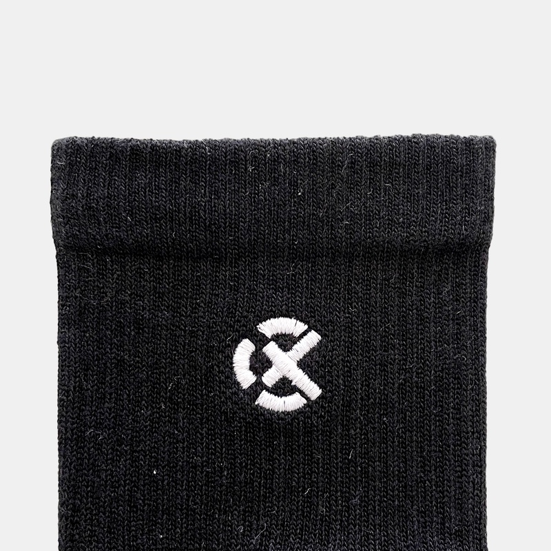 Jual Kaos Kaki Basket Rechampx Cushioned Crew Socks 3X Black - White Original Cx-S130205-001 - hoopspoint.com