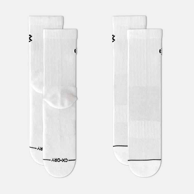 Jual Kaos Kaki Basket Rechampx Cushioned Crew Socks 3X White Original Cx-S130205-100 - hoopspoint.com
