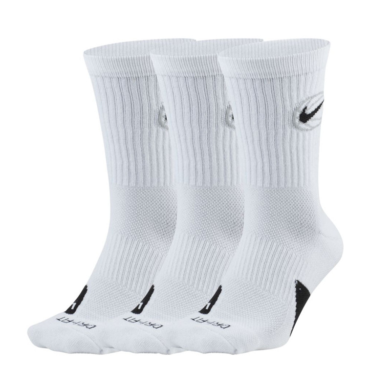 Jual Kaos Kaki Basket Nike 3Pk Everyday Crew Basketball Socks White Original Da2123-100 - hoopspoint.com