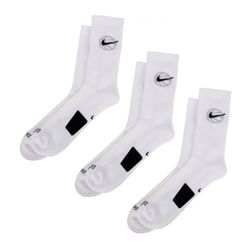 Jual Kaos Kaki Basket Nike 3Pk Everyday Crew Basketball Socks White Original Da2123-100 - hoopspoint.com