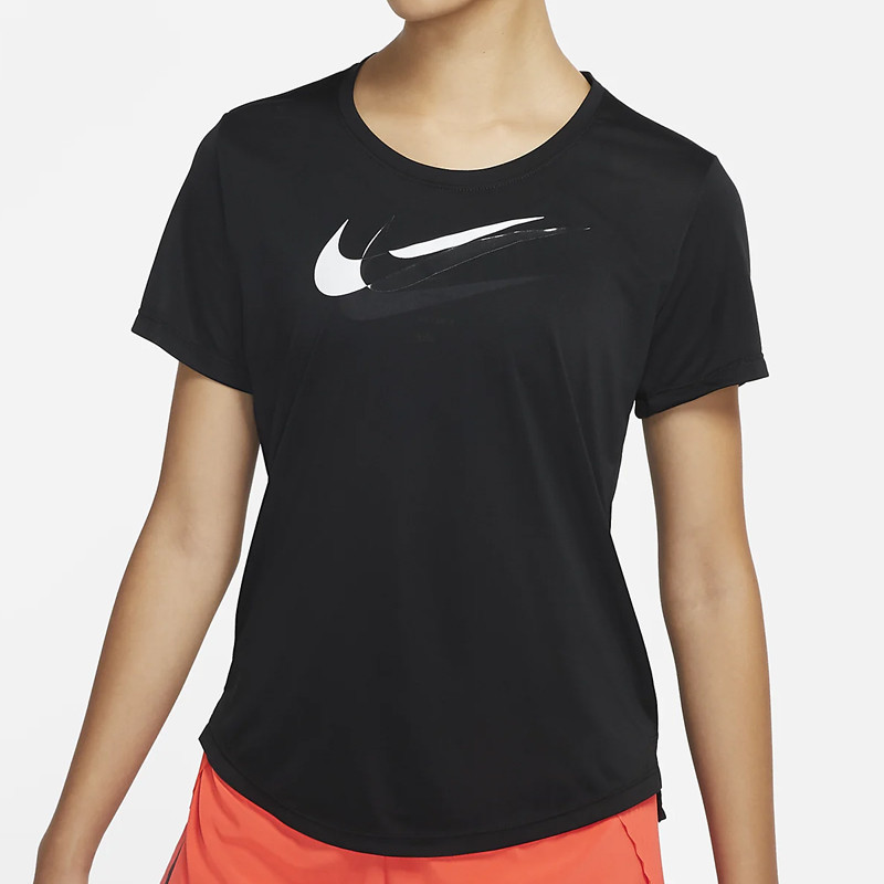 Jual Baju Lari Wanita Nike Wmns Dri-Fit Swoosh Run Tee Black Original Dd6479-010 - hoopspoint.com