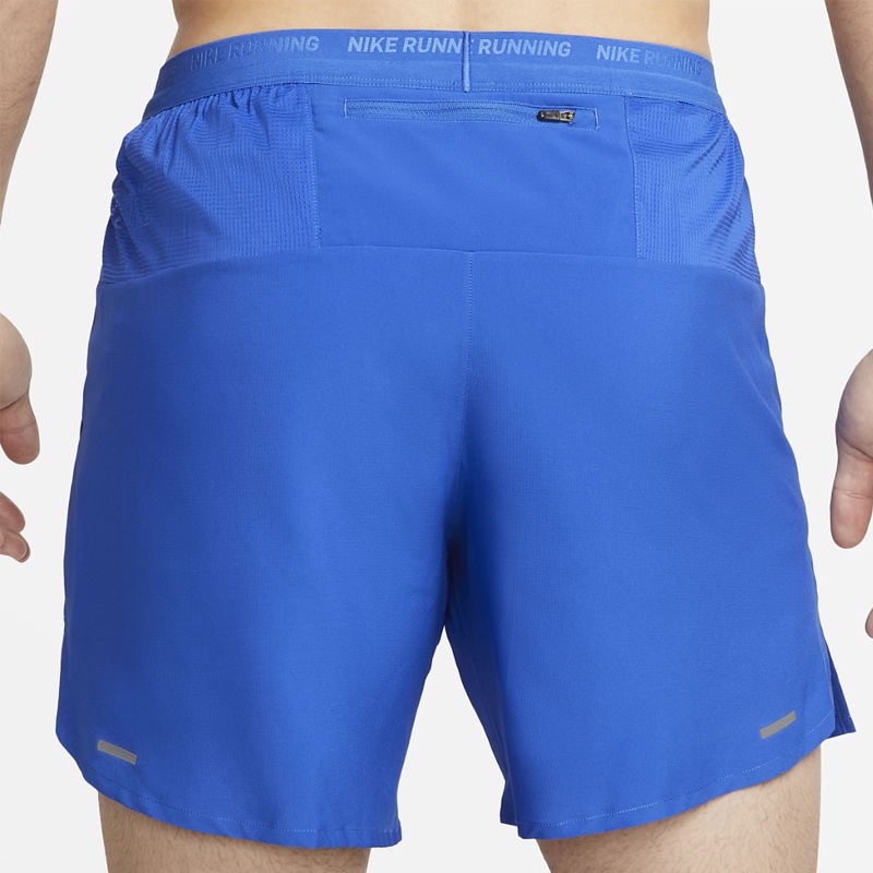 Jual Celana Lari Nike Nike Dry Fit Striped 7 Inch Brief Lined Running Shorts Blue Original Dm4762-480 - www.hoopspoint.com