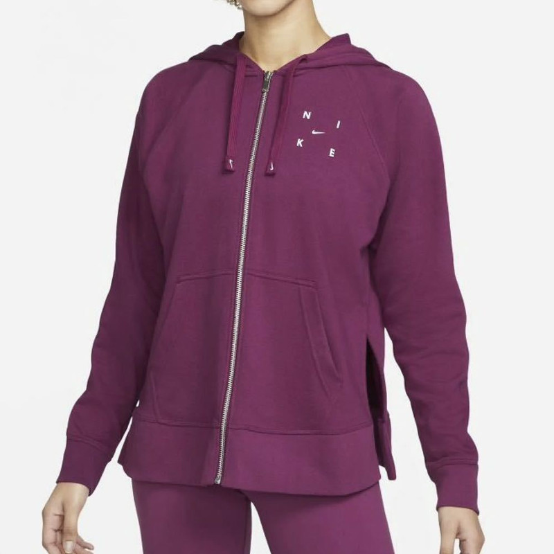 Jual Baju Training Wanita Nike Wmns Dri-Fit Get Fit Full-Zip Graphic Hoodie Purple Original Dm6964-610 - hoopspoint.com