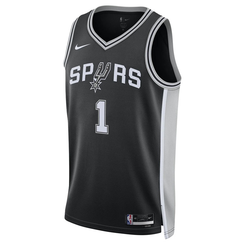 Jual Baju Basket Nike Victor Wembanyama San Antonio Spurs Swingman Jersey Black Original Dn2022-015 - hoopspoint.com