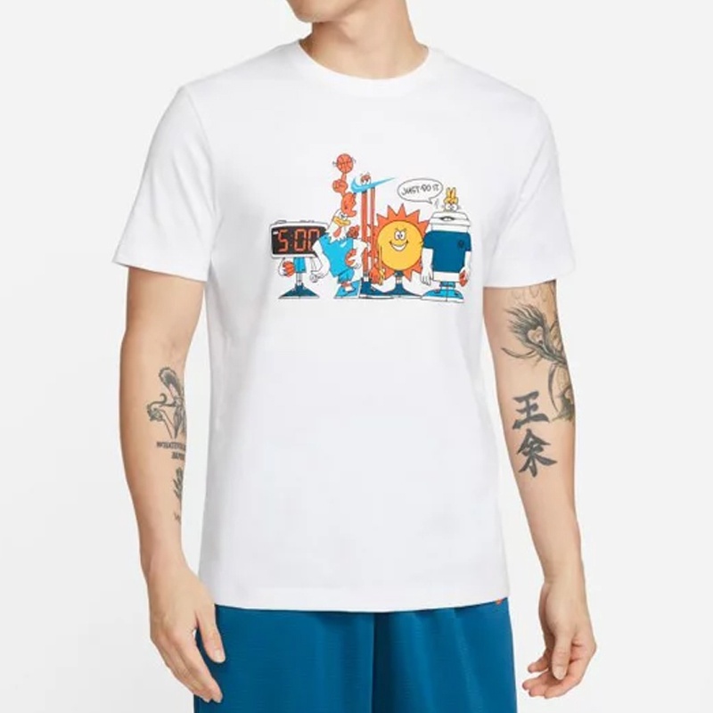 Jual Baju Basket Nike 5Am Art Print Crew-Neck Tee White Original Dn3004-100 - hoopspoint.com