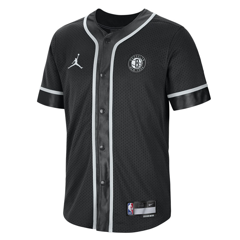 Jual Baju Basket Air Jordan Brooklyn Nets Statement Edition Baseball Jersey Black Original Dn9827-010 - www.hoopspoint.com