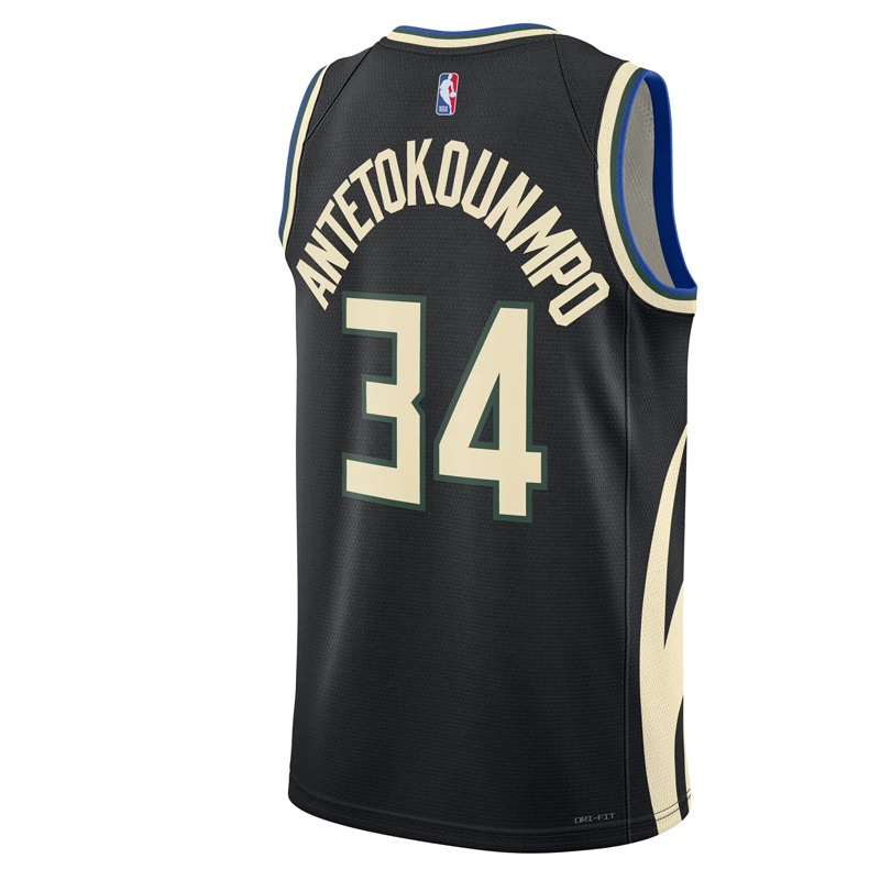 Jual Baju Basket Air Jordan Giannis Antetokounmpo Milwaukee Bucks Statement Edition Swingman Jersey Black Original Do9533-010 - hoopspoint.com