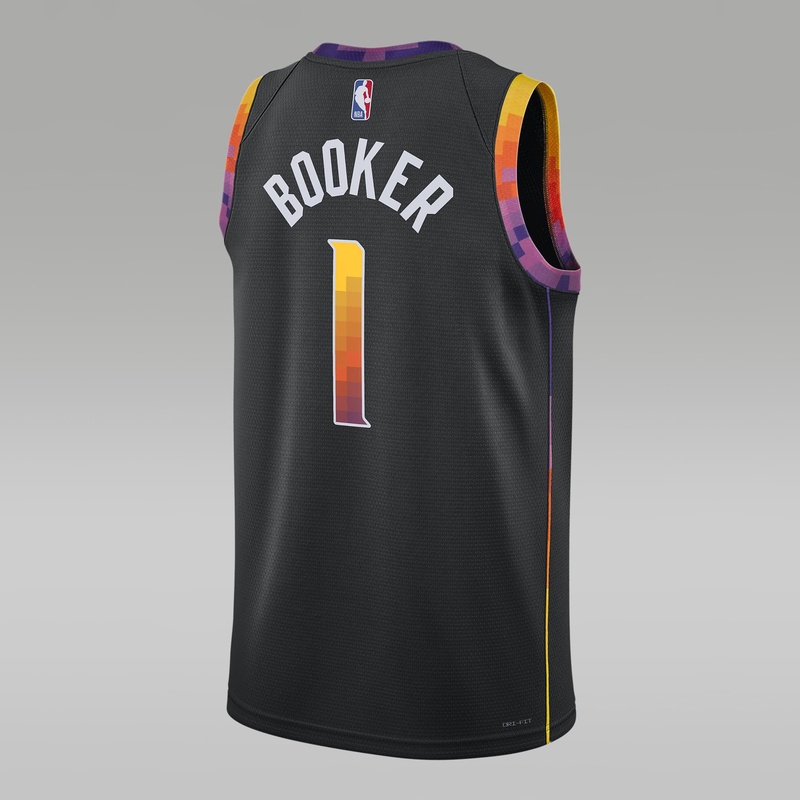 Jual Baju Basket Air Jordan Devin Booker Phoenix Suns Statement Edition Swingman Jersey Black Original Do9540-012 - hoopspoint.com