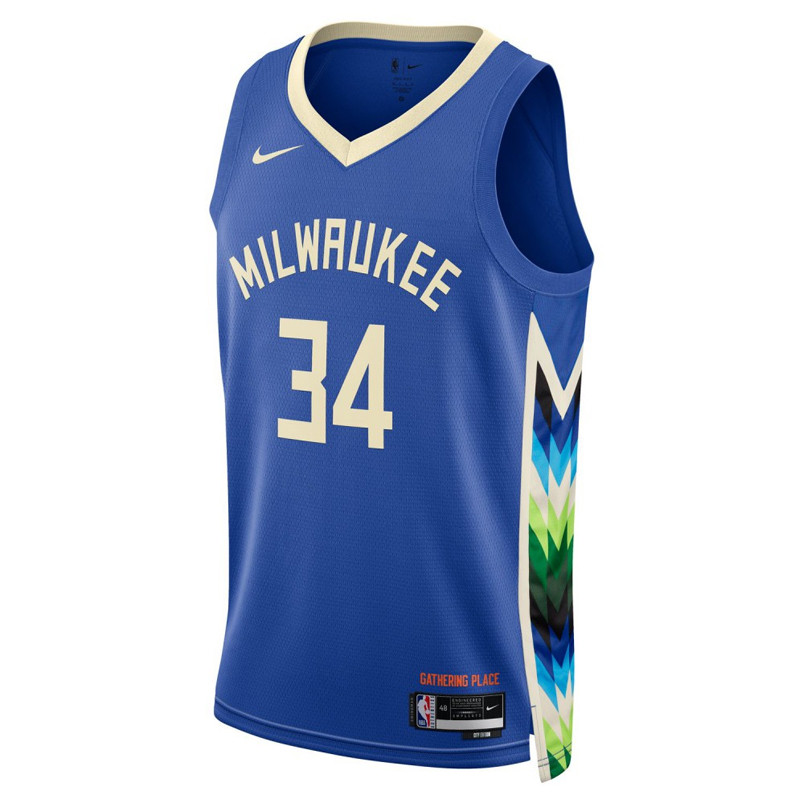 Jual Baju Basket Nike Milwaukee Bucks Giannis Antetokounmpo City Edition Swingman Jersey Blue Original Do9600-480 - hoopspoint.com