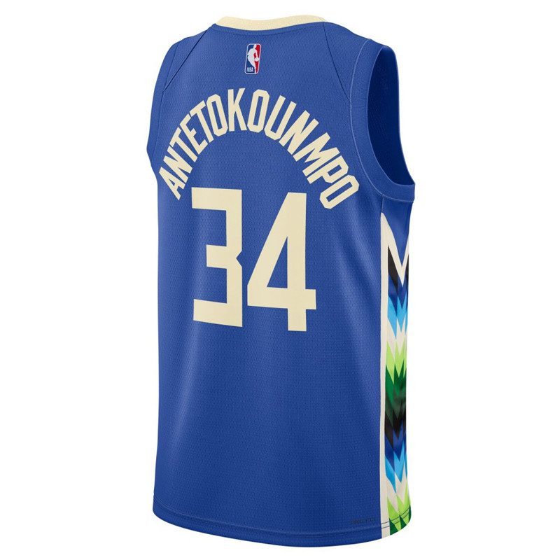 Jual Baju Basket Nike Milwaukee Bucks Giannis Antetokounmpo City Edition Swingman Jersey Blue Original Do9600-480 - hoopspoint.com