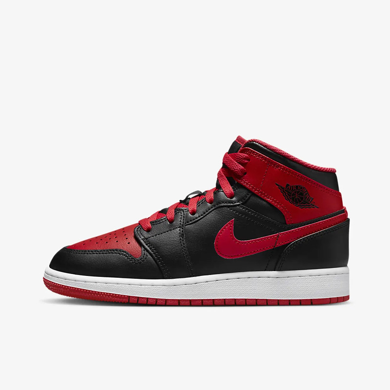 Jual Sepatu Sneakers Anak Air Jordan Aj 1 Mid Gs Alternate Bred Black Red Original Dq8423-060 - hoopspoint.com