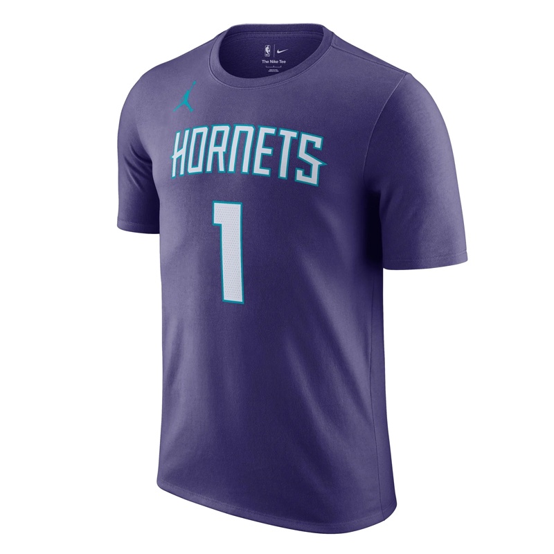 Jual Baju Basket Air Jordan Lamelo Ball Charlotte Hornets Statement Edition Tee Dark Blue Original Dv5764-571 - hoopspoint.com