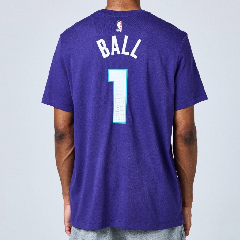 Jual Baju Basket Air Jordan Lamelo Ball Charlotte Hornets Statement Edition Tee Dark Blue Original Dv5764-571 - hoopspoint.com