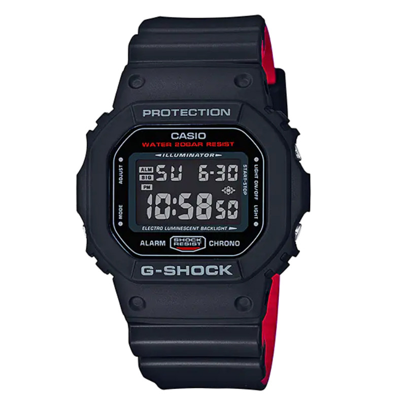 Jual Jam Tangan Training Pria Casio G-Shock Digital Dial Black Resin Strap Black Red Original Dw-5600Hr-1Dr - hoopspoint.com