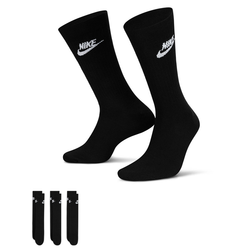 Jual Kaos Kaki Sneakers Nike 3Pk Sportswear Everyday Essential Crew Socks Black Original Dx5025-010 - hoopspoint.com