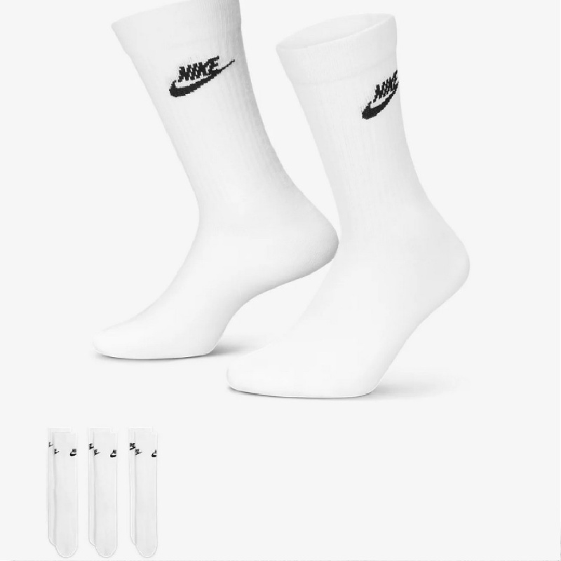 Jual Kaos Kaki Sneakers Nike Everyday Essential 3 Pair Crew Socks White Original Dx5025-100 - hoopspoint.com