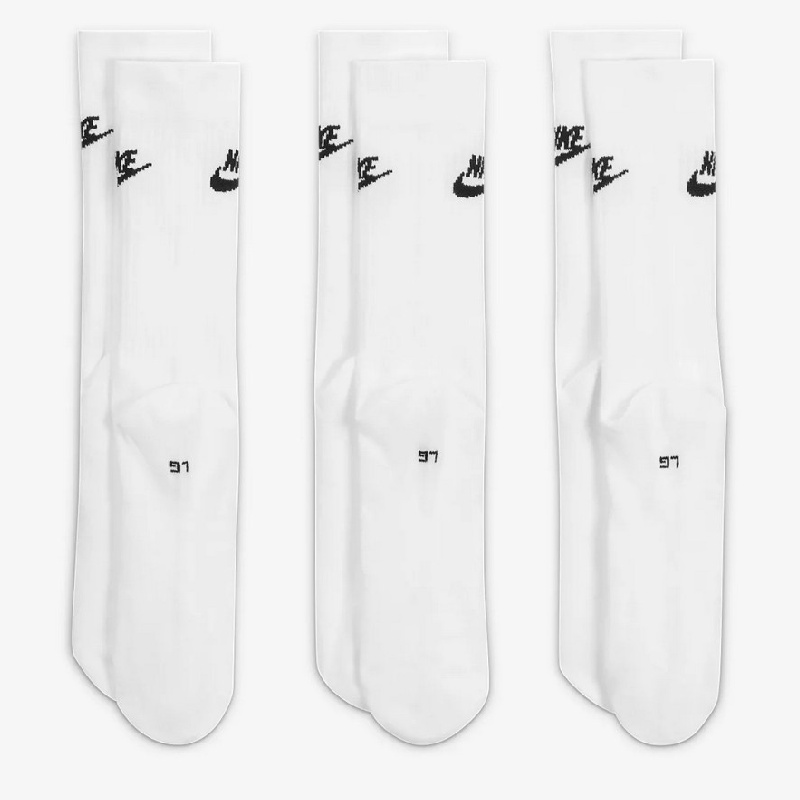 Jual Kaos Kaki Sneakers Nike Everyday Essential 3 Pair Crew Socks White Original Dx5025-100 - hoopspoint.com