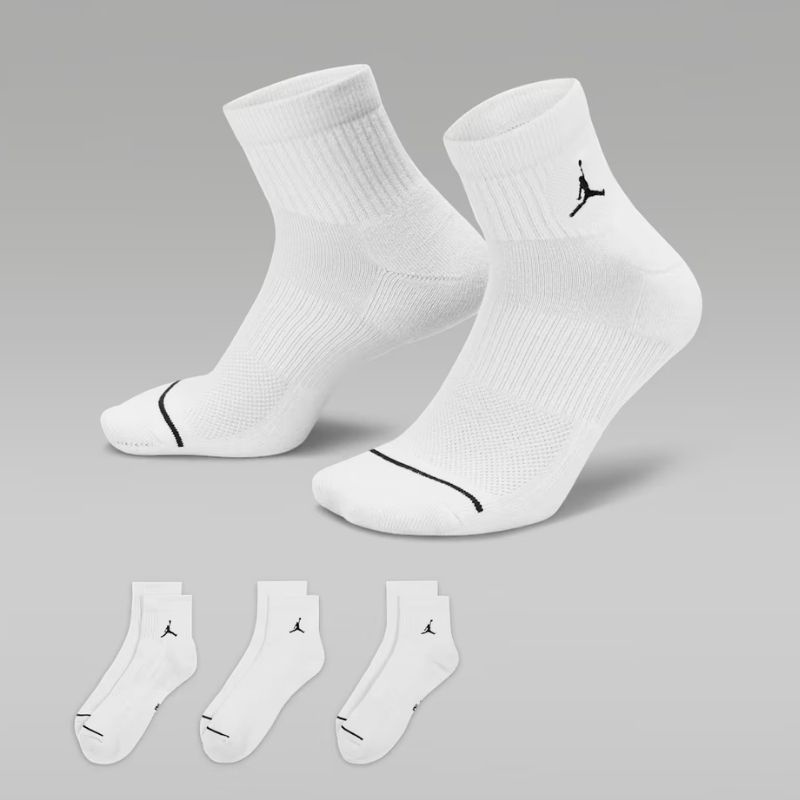 Jual Kaos Kaki Basket Air Jordan Everyday Ankle Socks 3 Pairs White Black Original Dx9655-100 - hoopspoint.com