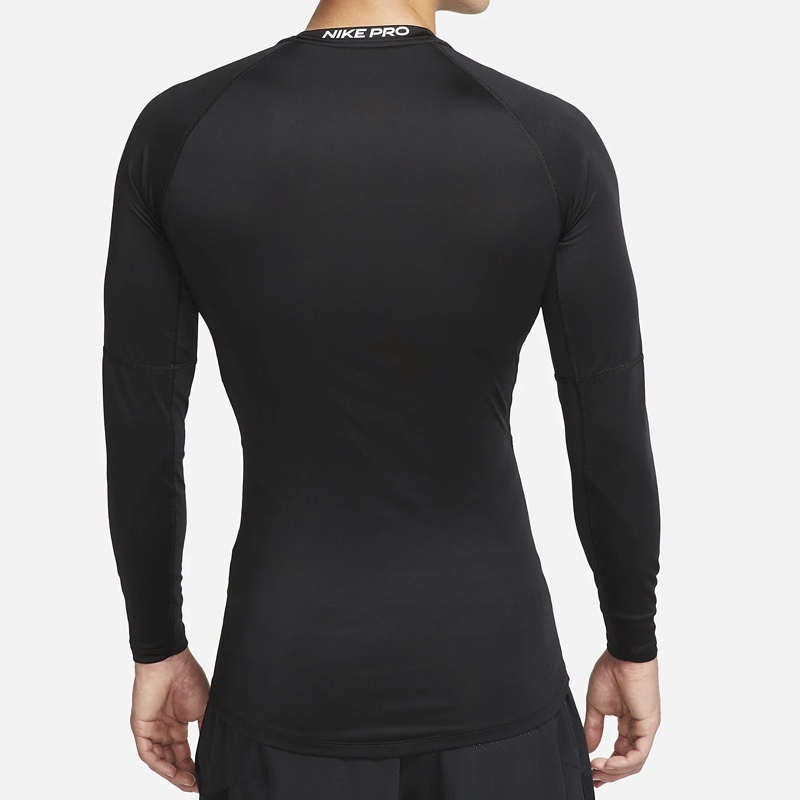 Jual Baju Training Nike Pro Dri-Fit Tight Long Sleeve Tee Black White Original Fb7920-010 - hoopspoint.com