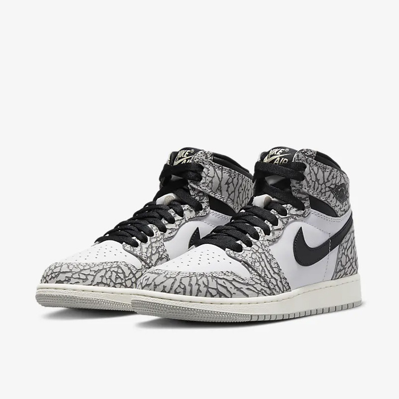 Jual Sepatu Sneakers Anak Air Jordan Aj 1 Retro High Og Gs White Cement Original Fd1437-052 - hoopspoint.com