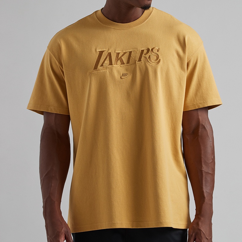 Jual Baju Basket Nike Los Angeles Lakers Courtside Tee Wheat Gold Original Fj0571-725 - hoopspoint.com