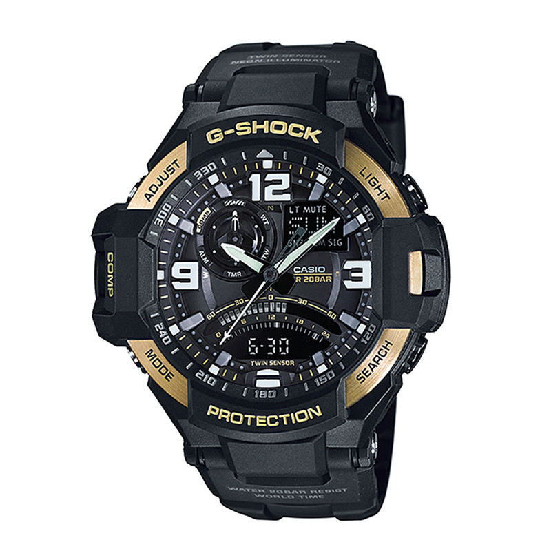 Jual Jam Tangan Sneakers Pria Casio G-Shock Gravitymaster G-Aviation Twin Sensor Digital Compass Black Original Ga-1000-9Gdr - hoopspoint.com